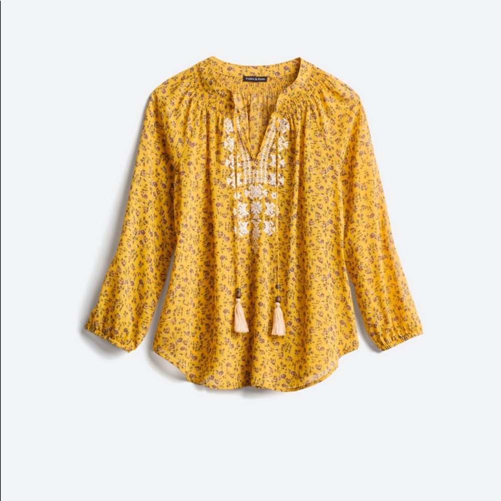 Bobby Embroidered Tie Detail Top